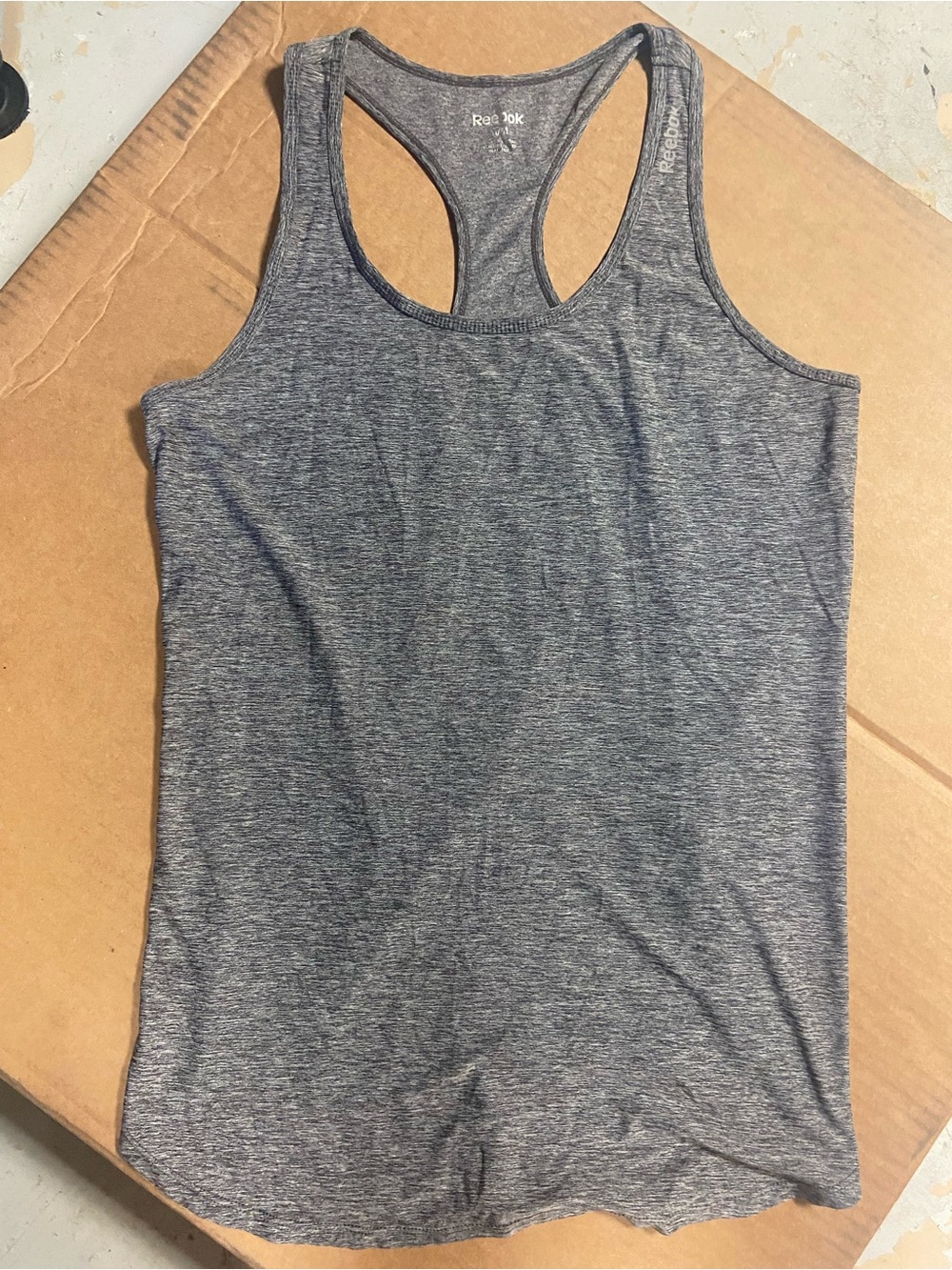 Reebok Heathered Charcoal Racerback Tank Top - Picture 1 of 4